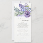Lila Succulente Eucalyptus Fauna Wedding Menu Kaar Kaart (Voorkant)