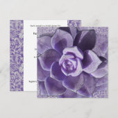 Lila Succulents Bridal Shower Invitation Kaart (Voorkant / Achterkant)