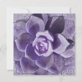 Lila Succulents Bridal Shower Invitation Kaart