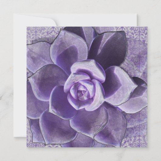 Lila Succulents Bridal Shower Invitation Kaart (Voorkant)