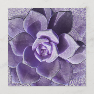 Lila Succulents Bridal Shower Invitation Kaart