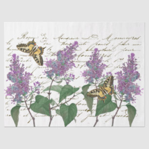 Lila Swallowtail Butterfly Franse Script Craft Ti Tissuepapier