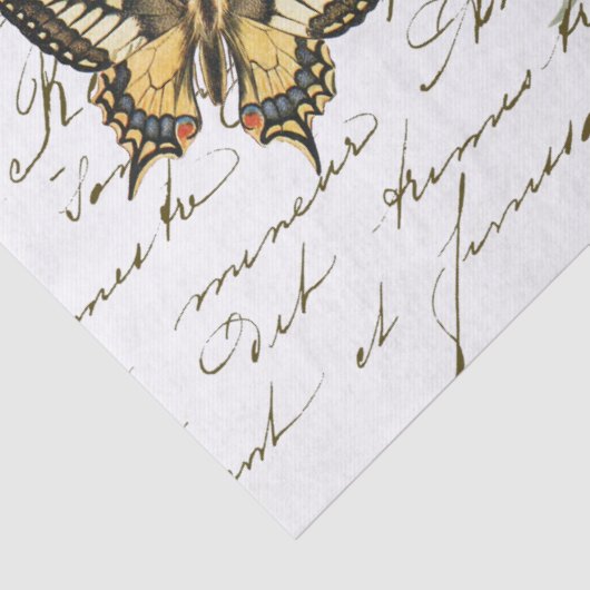 Lila Swallowtail Butterfly Franse Script Craft Tissuepapier (Detail)