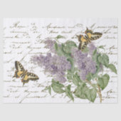 Lila Swallowtail Butterfly Franse Script Craft Tissuepapier (Voorkant)