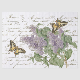 Lila Swallowtail Butterfly Franse Script Craft Tissuepapier