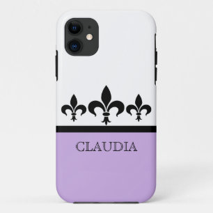 Lila Swanky Fleur De Lis BT iPhone 5 Hoesje