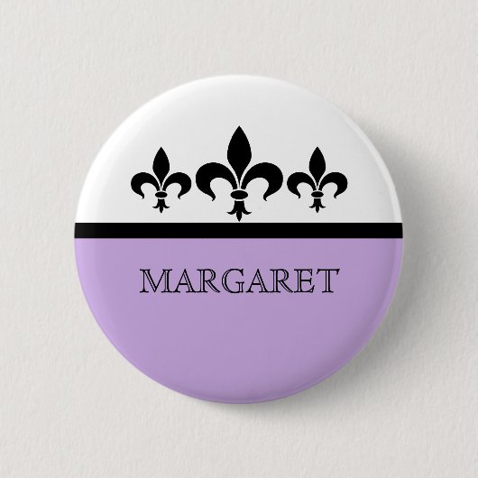 Lila Swanky Fleur De Lis Button (Voorkant)