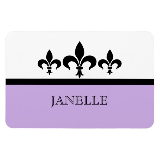 Lila Swanky Fleur De Lis Flexi Magnet Magneet (Horizontaal)