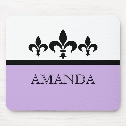 Lila Swanky Fleur De Lis Mousepad Muismat (Voorkant)