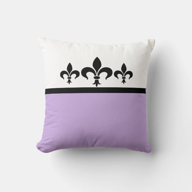 Lila Swanky Fleur De Lis Pillow Kussen (Voorkant)