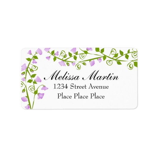 Lila Sweet-Pea Blossom Etiket (Voorkant)