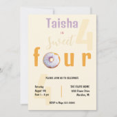 Lila Sweet Sprinkle Donut Waterverf Illustratie (Voorkant)