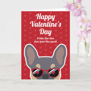 Lila Tan Franse Bulldog Valentijnsdag Kaart
