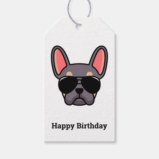 Lila Tan French Bulldog Gift Labels Cadeaulabel (Voorkant)