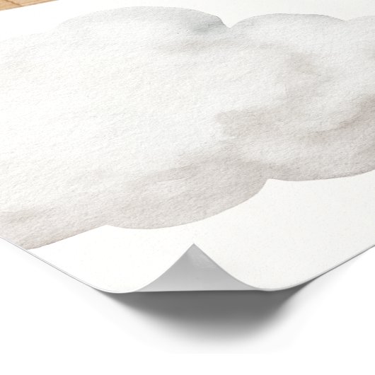 Lila teddybeer Beary eerste verjaardag welkomstbor Poster (Hoek)