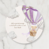 Lila teddybeer bedankt Beary eerste verjaardag Bedankjes Labels (Achterkant)