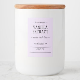 Lila Thuis Handgemaakte Vanille-extract Voedselcontainer Etiket