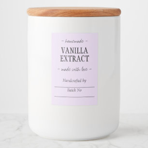 Lila Thuis Handgemaakte Vanille-extract Voedselcontainer Etiket