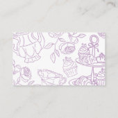 Lila Toile Tea Party Outfit Raffle Informatiekaartje (Achterkant)