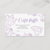 Lila Toile Tea Party Outfit Raffle Informatiekaartje (Voorkant)