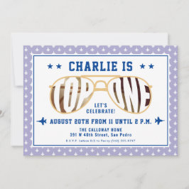 Lila TopOne-gevechtspiloot met thema eerste verjaa Kaart