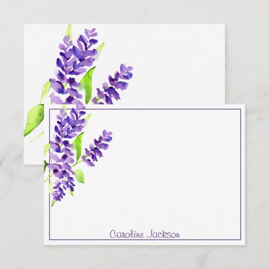 Lila troep gepersonaliseerd notitiekaartje (Voorkant / Achterkant)