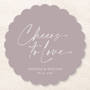 Lila Trouwpapier Onderzetter - Hoera voor de liefd