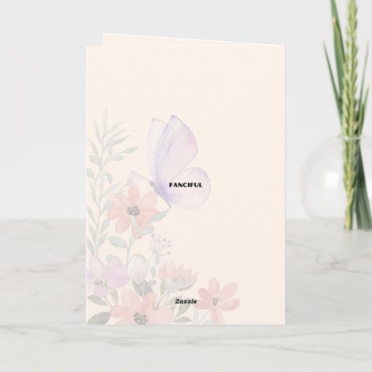 Lila tuin Verjaardag Kaart (Achterkant)