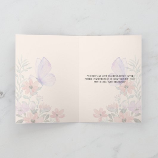 Lila tuin Verjaardag Kaart (Binnen)