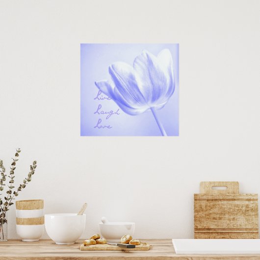 Lila Tulip Live, Laugh, Love Poster (Keuken)