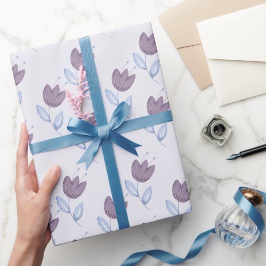 Lila tulpen inpakpapier (Geschenken)