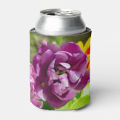 Lila tulpen op een zonnige dag blikjeskoeler (Blikje Voorkant)