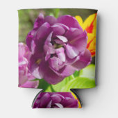 Lila tulpen op een zonnige dag blikjeskoeler (Voorkant)