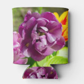 Lila tulpen op een zonnige dag blikjeskoeler (Achterkant)