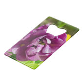 Lila tulpen op een zonnige dag creditkaart flessenopener (Voorkant Gekanteld)