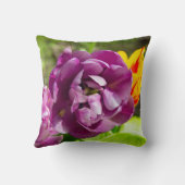 Lila tulpen op een zonnige dag kussen (Achterkant)