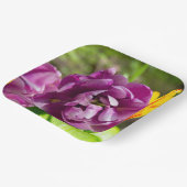 Lila tulpen op een zonnige dag papieren bordje (Gebogen)