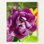 Lila tulpen op een zonnige dag planner (Achterkant)
