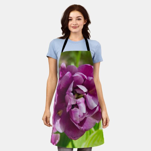 Lila tulpen op een zonnige dag schort (Gedragen)