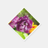 Lila tulpen op een zonnige dag servet (Hoek)