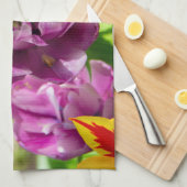 Lila tulpen op een zonnige dag theedoek (Quarter Fold)