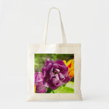 Lila tulpen op een zonnige dag