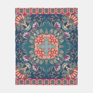 Lila tulpenbloemen, sierbloemen lijst. fleece deken