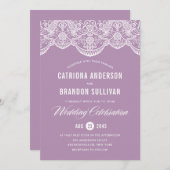 Lila uitnodiging tot het huwelijk (Voorkant / Achterkant)