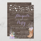 Lila uitnodiging tot het indienen van hout op de l (Voorkant / Achterkant)