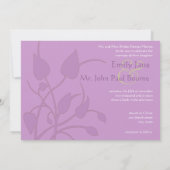 Lila uitnodiging tot het uitzenden van een lederwe (Achterkant)