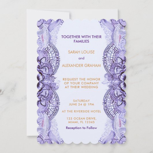 Lila uitnodiging tot het uitzenden van een wedstri (Voorkant)