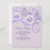 Lila uitnodiging tot Pasen (Voorkant)