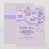 Lila uitnodiging tot Pasen (Voorkant / Achterkant)