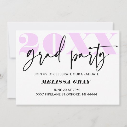 Lila uitnodiging van de moderne partij Pastel Ombr (Voorkant)